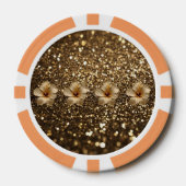 ゴールデンエレガンス：金ゴールドハイビスカスきらめく ポーカーチップ (正面)