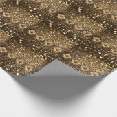 ゴールデンエレガンス:金ゴールドハイビスカスきらめく ラッピングペーパー (角)
