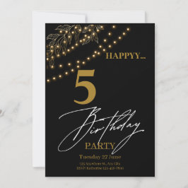 ゴールデンエレガンス： 50誕生祝い 招待状