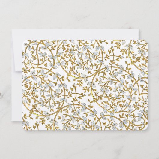 ゴールデンエレガンスRSVPカー結婚ド 招待状 (裏面)