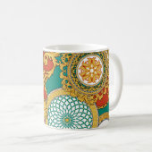 ゴールデンエレガントアラベスク背景 コーヒーマグカップ (正面右)