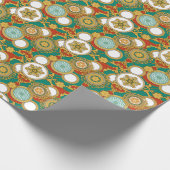 ゴールデンエレガントアラベスク背景 ラッピングペーパー (角)