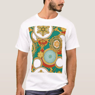 ゴールデンエレガントアラベスク背景 Tシャツ