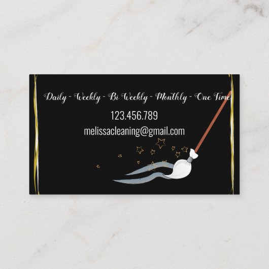 ゴールデンエレガントアンティークのほうき名刺のクリーニングイン 名刺 (裏面)