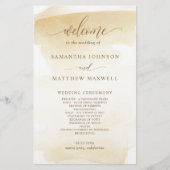 ゴールデンエレガントイエローウォーターカラー結婚式 プログラム (正面)