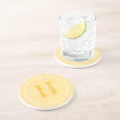 ゴールデンエレガントイエローカスタムモノグラムイニシャル コースター (側面)