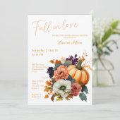 ゴールデンエレガントイエロー秋インラブブライダルシャワー 招待状 (スタンド正面)