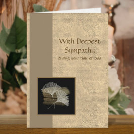 ゴールデンエレガントイチョウ最深部ビジネス悔やみや弔慰 カード