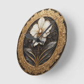 ゴールデンエレガントオーキッドデザイン ラウンド壁時計 (傾斜)