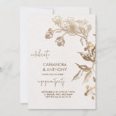 ゴールデンエレガントオーキッド婚約パーティ 招待状 (正面)