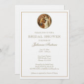 ゴールデンエレガントカトリックブライダルシャワーメアリージョセフ 招待状 (正面/裏面)