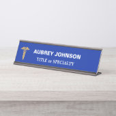 ゴールデンエレガントカドゥセオ王室のンブルー デスクネームプレート (正面)