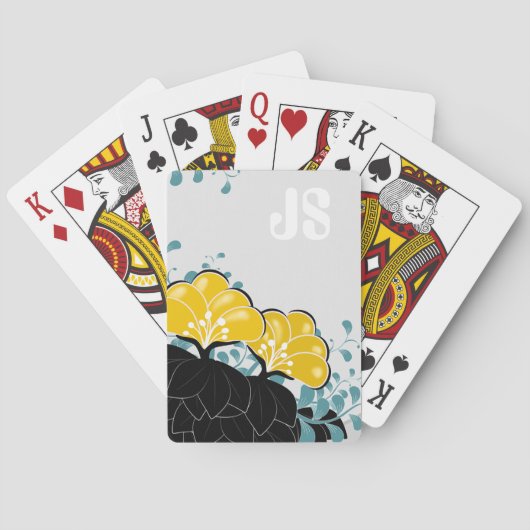 ゴールデンエレガントカメリアスモノグラムイニシャル トランプ (裏面)