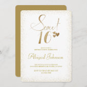 ゴールデンエレガントガールズスウィート16誕生日 招待状 (正面/裏面)