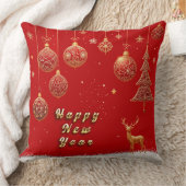 ゴールデンエレガントクリスマスオーナメント クッション (ブランケット)