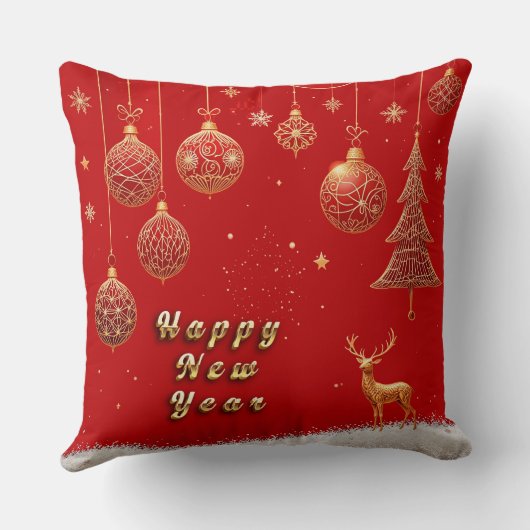 ゴールデンエレガントクリスマスオーナメント クッション (裏面)