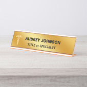 ゴールデンエレガントグラディエントのゴールデンのカドゥセウス デスクネームプレート (正面)