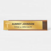 ゴールデンエレガントグラディエントのゴールデンのカドゥセウス デスクネームプレート (正面)