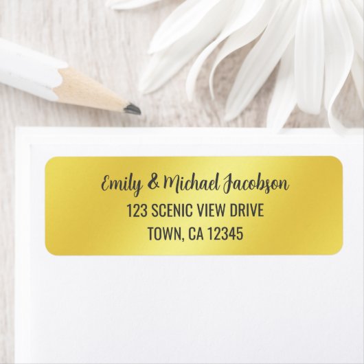 ゴールデンエレガントグラデーショモダンン差出人住所 ラベル (インサイチュ)