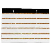 ゴールデンエレガントグリッターストライプの抱き枕 ラージペーパーバッグ (裏面)