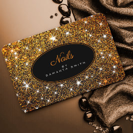 ゴールデンエレガントグリッタートレンディー発光スター爪、 ネイル 名刺