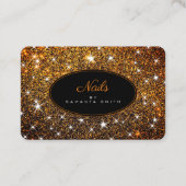 ゴールデンエレガントグリッタートレンディー発光スター爪、 ネイル 名刺 (正面)