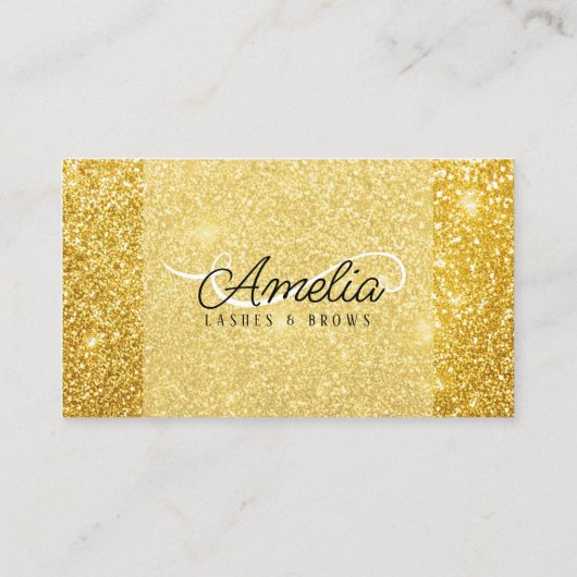 ゴールデンエレガントグリッターブローズメイクアップアーティスト 名刺 (裏面)