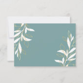ゴールデンエレガントグリーンウォーター色のフローラ結婚ズ 出欠カード (裏面)