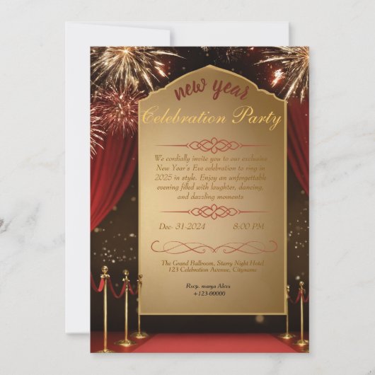 ゴールデンエレガントゲイツ新年の招待状パーティー 招待状 (正面)