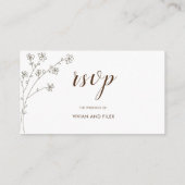 ゴールデンエレガントサンプルフローラウェディングRSVP エンクロージャーカード (裏面)