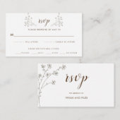 ゴールデンエレガントサンプルフローラウェディングRSVP エンクロージャーカード (正面/裏面)