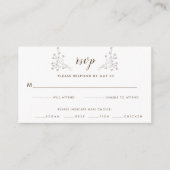 ゴールデンエレガントサンプルフローラウェディングRSVP エンクロージャーカード (正面)