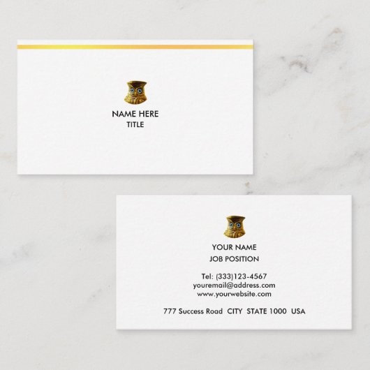 ゴールデンエレガントストライプオンホワイト 名刺 (正面/裏面)