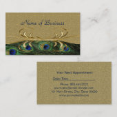 ゴールデンエレガントスワールピーコックフェザーアポイントメント 予約カード (正面/裏面)