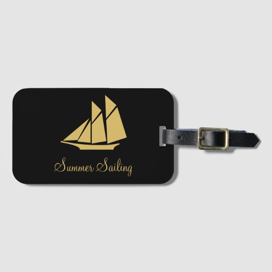 ゴールデンエレガントセーリングヨット ラゲッジタグ (正面横)