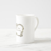 ゴールデンエレガントターキーハッピーサンクスギビング文字 ボーンチャイナマグカップ (正面右)