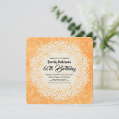 ゴールデンエレガントダマスクスタイル誕生日パーティー 招待状 (スタンド正面)