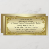 ゴールデンエレガントチケットバースデーパーティー 招待状 (正面/裏面)