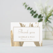 ゴールデンエレガントチューリップフローラ結婚写真のカード ポストカード (スタンド正面)