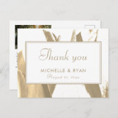 ゴールデンエレガントチューリップフローラ結婚写真のカード ポストカード (正面/裏面)