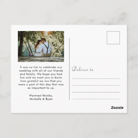 ゴールデンエレガントチューリップフローラ結婚写真のカード ポストカード (裏面)