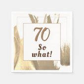 ゴールデンエレガントチューリップ70th誕生日フローラ スタンダードカクテルナプキン (正面)