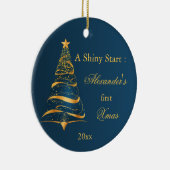 ゴールデンエレガントツリーベビー初めてのクリスマス セラミックオーナメント (右)