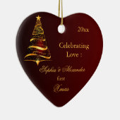 ゴールデンエレガントツリー新しい初めてのクリスマス セラミックオーナメント (右)