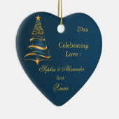 ゴールデンエレガントツリー新しい初めてのクリスマス セラミックオーナメント (右)