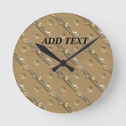 ゴールデンエレガントデザイン ラウンド壁時計 (正面)