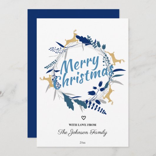 ゴールデンエレガントトインデアフローラクリスマスリース シーズンカード (正面/裏面)