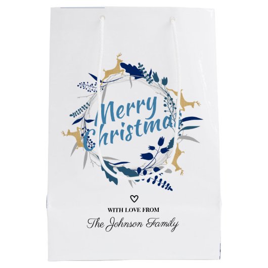 ゴールデンエレガントトナカイフローラクリスマスリース ミディアムペーパーバッグ (裏面)
