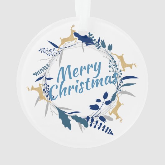 ゴールデンエレガントトナカイフローラクリスマスリースO オーナメント (裏面)