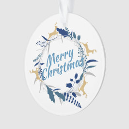 ゴールデンエレガントトナカイフローラクリスマスリースO オーナメント